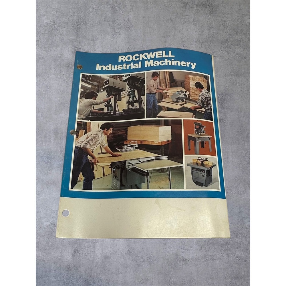 Rockwell Industrial Machinery Catalog 1983 Woodworking Tools Blue Vintage
